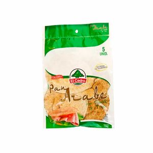 Pan Árabe Integral EL CEDRO con Salvado de Trigo Bolsa 5un