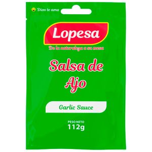 Salsa de Ajos LOPESA Sobre 112g Bolsa 4un