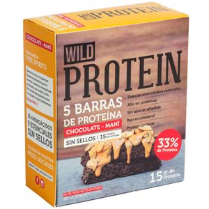 Barras de Proteína WILD de Chocolate con Maní Caja 15g 5un