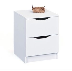 Velador Vintage Iker 2 Cajones Color Blanco