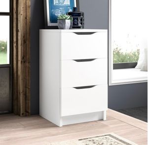 Velador Vintage Iker 3 Cajones Color Blanco