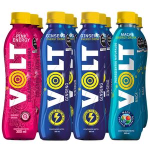 Bebida Energizante VOLT Sabores Surtidos Botella 300ml Paquete 12un