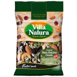 Cocktail de Nueces VILLA NATURA Raisins & Seeds Bolsa 150g Paquete 2un