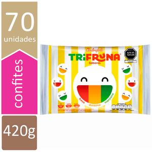 Caramelos Masticables AMBROSOLI Trifruna Manzana Fresa y Durazno Bolsa 420g