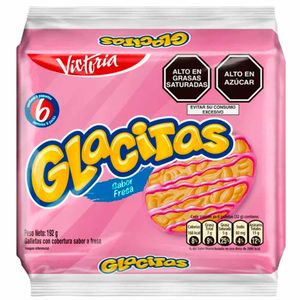 Galletas GLACITAS Bañadas con Sabor a Fresa Paquete 6un