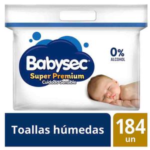 Toallitas Húmedas BABYSEC Super Premium Paquete 184un