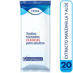 Toallas Húmedas para Adultos TENA Clásicas con Aloe Empaque 20un