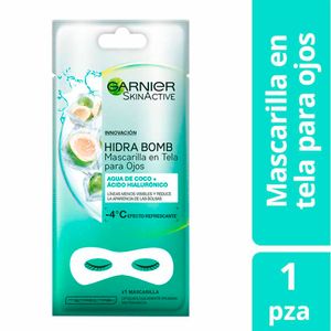 Mascarilla en Tela GARNIER para Ojos Hidra Bomb Agua de Coco Bolsa  1un