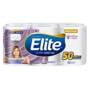 Papel Higiénico ELITE Ultra Doble Hoja Paquete 12un