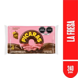 Galletas PICARAS Fresa Pasión Bañadas en Chocolate Paquete 6un
