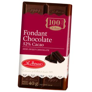 Chocolate LA IBÉRICA Fondant Semi Dulce sin Leche Envoltura 40g