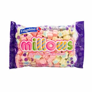 Marshmallow COLOMBINA Millows sabores Frutado forma de Margarita Bolsa 145g