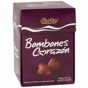 Bombones COSTA Corazones rellenos Caja 162Gr