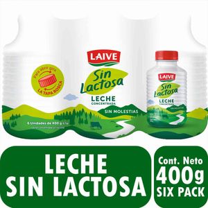 Leche Sin Lactosa LAIVE Botella 400g Paquete 6un
