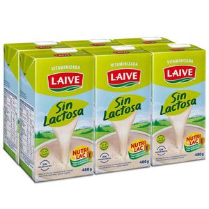 Mezcla Láctea LAIVE Sin Lactosa Caja 480g Paquete 6un
