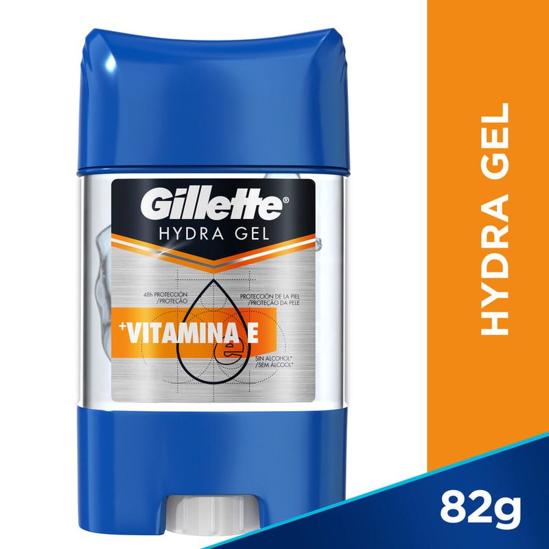Desodorante en Barra para Hombre GILLETTE Hydra Gel Vitamina E Frasco 82g