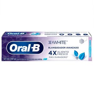 Pasta Dental ORAL B 3D White Blanqueador Avanzado Tubo 67ml