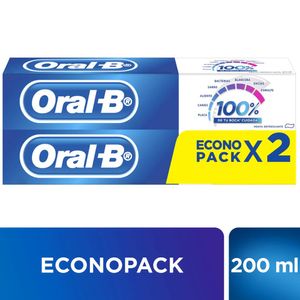 Pasta Dental ORAL B 100% Tubo 100ml Paquete 2un