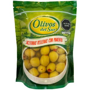 Aceitunas Verdes en Conserva OLIVOS DEL SUR rellenas con Pimiento Doypack 620g