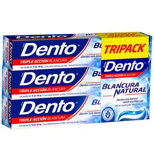Pasta Dental DENTO Blancura Natural Tubo 75ml Caja 3un