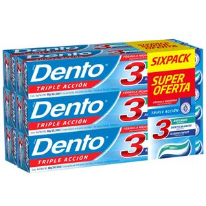 Pasta Dental DENTO Triple Acción 6Pack Tubo 80g