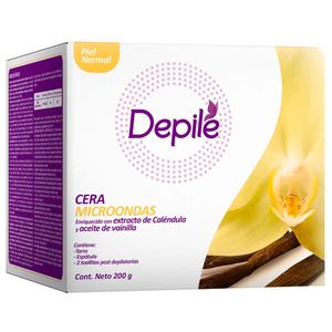 Cera Depilatoria DEPILE Microondas Calendula y Vainilla Caja 200g