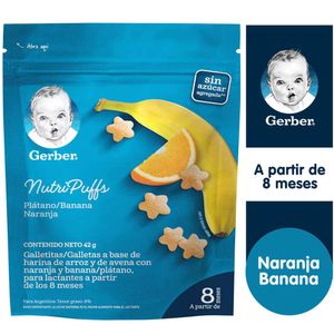 Galletas Nutrisnack GERBER Plátano y Naranja Sobre 42g