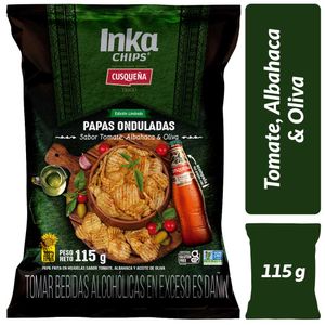 Papas Fritas INKA CHIPS Tomate, Albahaca y Aceite de Oliva Bolsa 115g