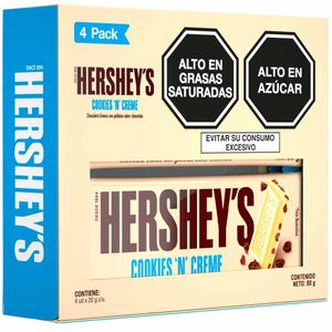 Chocolate HERSHEY'S Cookies and Cream Tableta 80g Paquete 4un