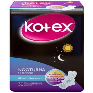 Toalla Higiénica KOTEX Nocturna Ultrafina Paquete 30un