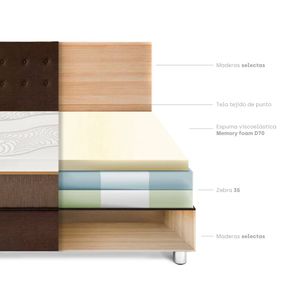 Cama Abrazzo Marrón 1.5 Plazas + Cabecera