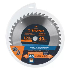 Disco Sierra Circular 12" X 1" 40 Para Madera Truper 18311