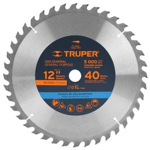 Disco Sierra Circular 12" X 1" 40 Para Madera Truper 18311