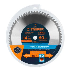 Disco Sierra Circular 14"X1" 60 D Para Madera Truper 18323