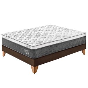 Cama Box Tarima  Europea PARAISO Pocket Star Chocolate 1.5 Plz + 1 Almohada + Protector