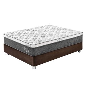 Cama Box Tarima PARAISO Pocket Star Chocolate 1.5 Plz + 1 Almohada + Protector