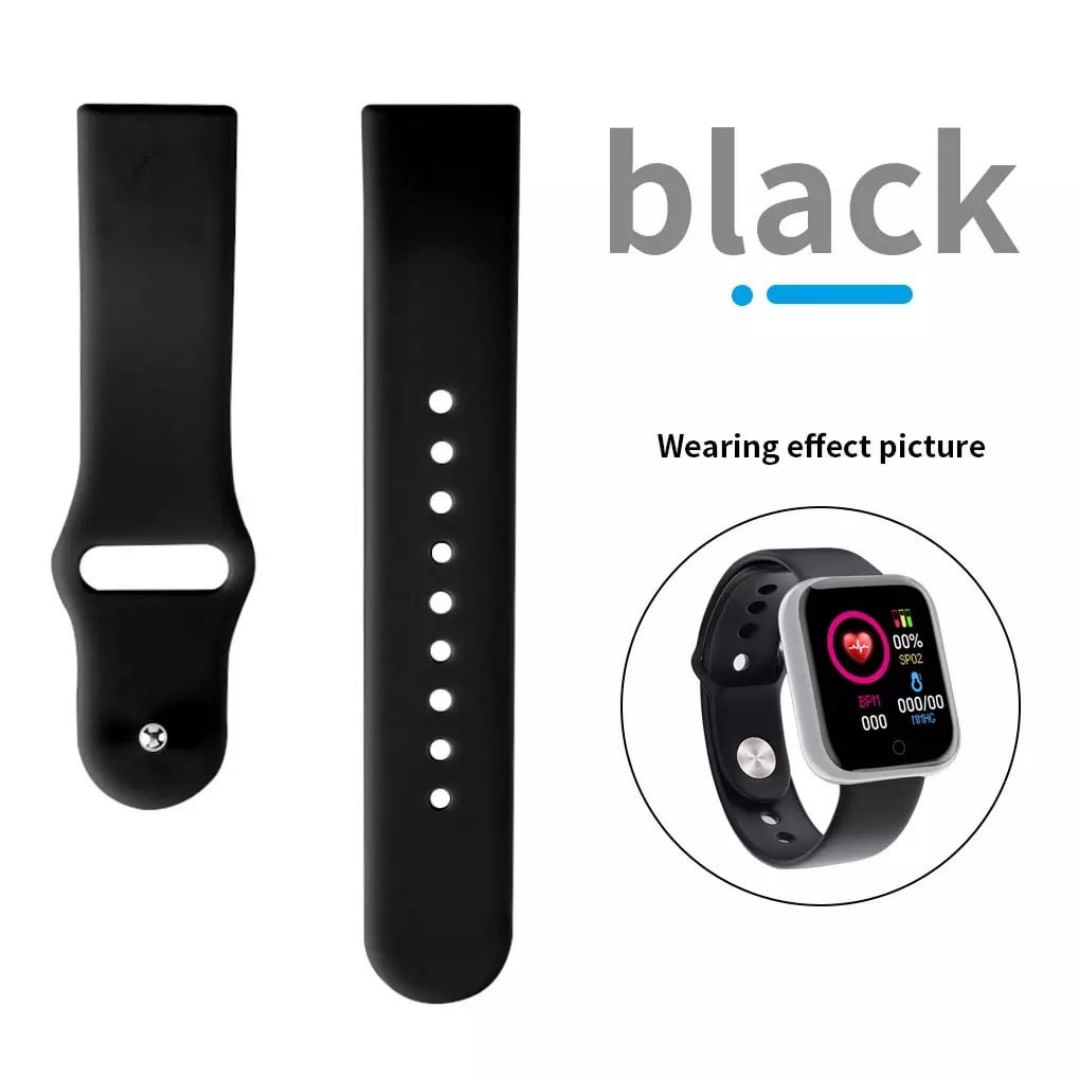 Correa Silicona para Smartwatch color Negro 42mm y 44mm Real