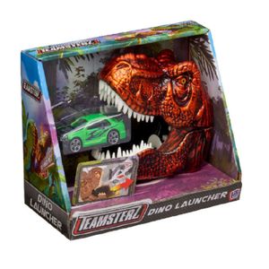 Pista Teamsterz Disparador Dinosaurio Con 1 Carro Naranja