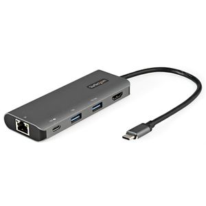 Adaptador Startech Docking USB-C HDMI 4K 30Hz PD 100W Red GbE RJ45- DKT31CHPDL