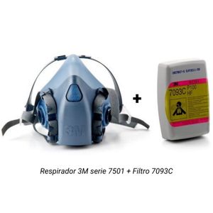 Kit Respirador 3M Reutilizable serie 7501 con Filtros 7093C