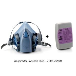 Kit Respirador 3M Reutilizable serie 7501 con Filtros 7093B