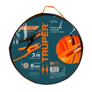 Cables Pasa Voltaje Calibre 8AWG X 3MT Truper 17543