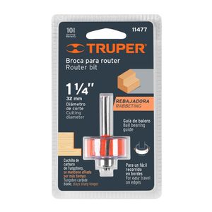 Fresa Router Rebajador 1-1/4" con Balero Truper 11477