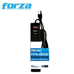 Supresor De Pico 6 Tomas Forza Negro 220v FPS-005B