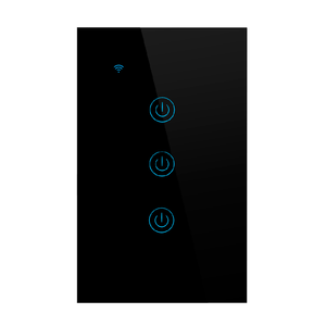 Interruptor Inteligente WiFi Triple 3 Botones Negro