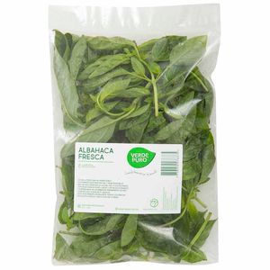 Albahaca Fresca VERDE PURO Bolsa 120g
