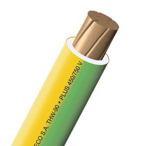 Cable THW-90 +plus 450/750 V 14 AWG Amarillo/Verde