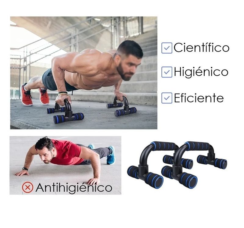 Soporte para planchas Push Up Flexiones Calistenia Azul Real Plaza