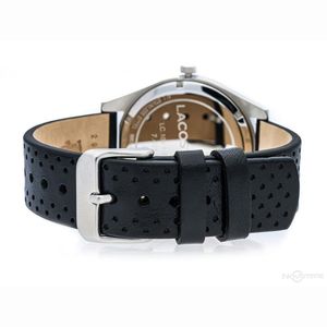 Reloj Lacoste Legacy 2010982 Para Hombre Fecha Acero Inoxidable Correa de Cuero Negro