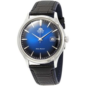 Reloj Orient Bambino 4 FAC08004D0 Automático Para Hombre Fecha Correa de Cuero Negro Azul